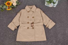 Luxury baby coat Long sleeved lapel kids jacket Size 100-160 hooded boy Outwear designer Winter girl windbreaker Dec05