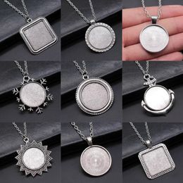 Pendant Necklaces For You Necklace Fit Round 25Mm Silver Color Base Setting Accessories Jewelry