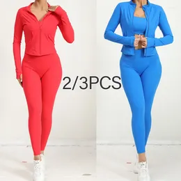 Active Sets 2/3PCS Sport Yoga Suit Quick Dry Breathable Zipper Sportwear Women Set Outfit Fitness Gym Workout Clothes For Academic