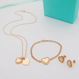 necklace for women jewlery bracelets designer fashion luxurious jewellery custom chain Heart Love Pendant Necklaces gifts Tiffanier w6g3#