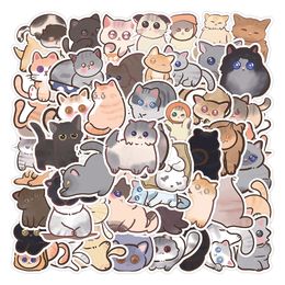 60pcs Ink kitten cute pet cartoon graffiti Waterproof PVC Stickers Pack For Fridge Car Suitcase Laptop Notebook Cup Phone Desk Bicycle Skateboard Case.