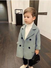 Jackets Jackets Kids Winter Jacket Wool Coat For Boys Woollen Outerwear Boys Winter Jacket Children Clothing Warm Boy Thicken Blazer Kids C