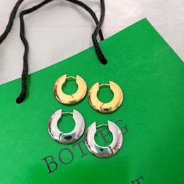 bottegaly venettaly simple flat round cut Earrings atmosphere versatile Earrings show Circle Earrings