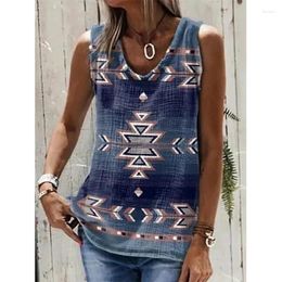 Women's Tanks Western Ethnic Style 3D Print Tank Tops Women Y2k Streetwear Oversized V-neck Vest Off Shoulder Sleeveless Woman Girls