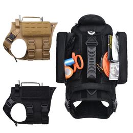 Outdoor CamouflageTactical Dog Training Vest Harnesses Dog Clothes Molle Load Jacket Gear Carrier NO06-225