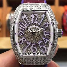 Hight Quality Ladies Watches Collection Vanguard Lady ETA Quartz Womens Watch V32 SC AT FO D DD Gypsophila Dial Diamond Case Leate248F