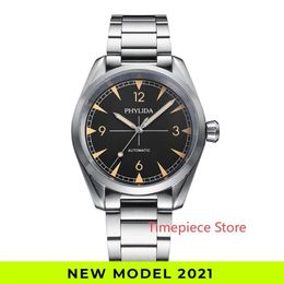 Wristwatches 10ATM WR NH35 Men's Automatic Watch Black Dial Sport Mechanical Wristwatch Rail Master Homage Green Luminous PHY238g