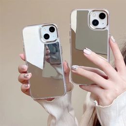 Electroplated Make up Mirror Cases For iPhone 15 14 11 13 12 11 Pro Max Back Hard PC Cover 15promax 14pro Cellphone Case 300pcs