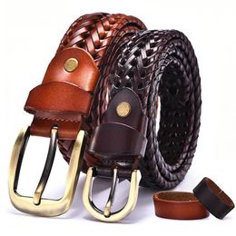 Men's Belt Faux Leather Braided Woven Korean Style Casual All-matching Simple Fashionable Tide Belts 5 Colours C190408012954