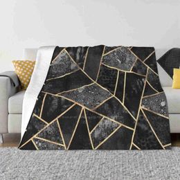 Blankets Black Stone 2 Creative Design Comfortable Warm Flannel Blanket Graphic Pattern Abstract Lines Modern Geometry Geometric