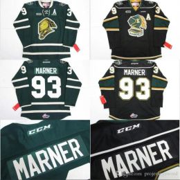 #93 Jersey OHL London Knights CCM Premer 7185 Mitch Marner Mens 100% ed Embroidery Ice Hockey Jerseys Green