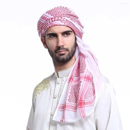 Scarves 145 145cm Arab Headwear Hijab Scarf Islamic Foulard Print Turban Arabic Headcover For Men's Muslim Clothing Prayer