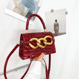 Evening Bags Solid Colour Texture Stone Pattern Chain Bag Vintage Design High Quality Square Crossbody Fashion Women'S Shoulder