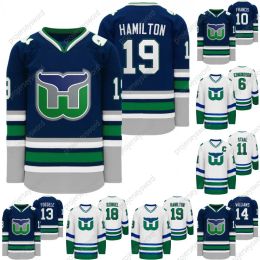 Hartford Heritage 2023 Whalers Night Hockey Jersey Dougie Hamilton Joel Edmundson Staal Ryan Dzingel Glen Wesley Haydn Fleury Ron Francis 33