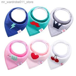 Bibs Burp Cloths 3 Pcs/lot Cotton Baby Scarf Bibs Girl Bib Embroidery Saliva Towels for Newborn Triangle Bib Baby Food Apron Baby Bibs Boy Q231219