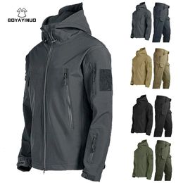 Other Sporting Goods Winter Autumn Tactical Jacket Suit Men Army SoftShell Tactical Waterproof Jackets Fishing Hiking Camping Climbing Fleece Jacket 231218