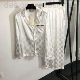 Schlaf-Lounge für Damen, Designer-inspirierte Pyjamaparty, luxuriöse Herbsthose, Pyjama-Set, Nachtwäsche für Damen, 2-teilig, Langarm, Seide, 8N7N