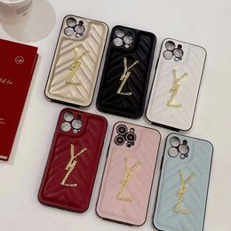Mens Designer Womens Phone Cases Fashion For 15promax 14 Brand Leather For Iphone 14plus 13 12 Pro 11 Gold Letter Iphone Case Full Cover