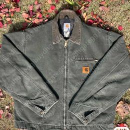 Men's Jacket Coat Fashion Brand Carhart J97 Carhatjackets Jackets Version" Kahart Santa Fe B136 American Vintage Washed Distressed Denim Shaz