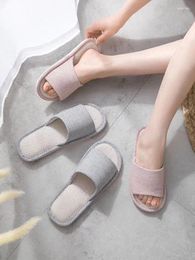 Slippers 2023Slippers For Household Use Women Men Summer Cotton And Linen Home Anti Slip All Season Soft Soles 4813