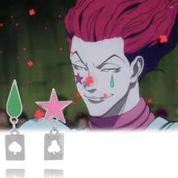 Dangle Earrings Fashion Anime Hisoka Cosplay Five-pointed Star Teardrop Trendy Jewelry Gift For Girlfriend