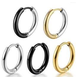 Hoop Earrings 1 Pair Dia 8/10/12/14/16/18mm Stainless Steel For Women/Men Round Circle Earring Piercing Anti-allergic Ear Buckle