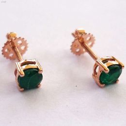 Fashion Jewelry Luxury Earrings Set Screw Back Gold Plated 18k Rose Vvs Moissanite Diamond Emerald Ruby Sapphire Studs