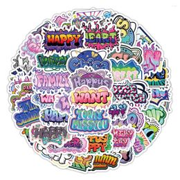 Gift Wrap 60/120Pcs INS Novelty Cartoon English Words Stickers PVC Waterproof Decals For Kids Boys Girls Toys Gifts