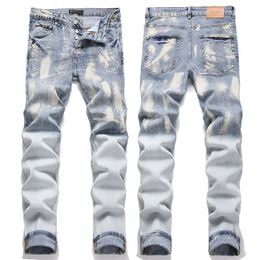 Purple Jeans Designer Mens Jeans Mens Retro Patchwork Flared Pants Wild Stacked Ripped Long Trousers Straight Y2k Baggy Washed Faded For Men 3550