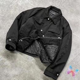 Men's Jackets Japanese Harajuku REP Jacket Solid Color Lapel Zipper Nylon Thin Cotton Single-breasted Cardigan Overcoat Couple Coat