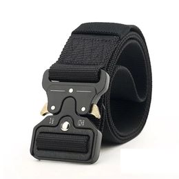 2019 Tactical Belt 1 77'' width Military Style Webbing Riggers Web Belt Heavy-Duty Quick-Release Metal bigger Buckle fre283Y