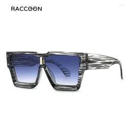 Sunglasses Retro Oversized Square Women Designer Personality Stripes Fashion Mirror Men's Ins Uv400 Shades