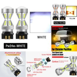 New Decorative Lights 2pcs super bright Canbus Car Led 12V Auto Turn Signal Bulbs for Chrysler Pacifica 2017-2019 PW24W PWY24W Amber yellow turn light