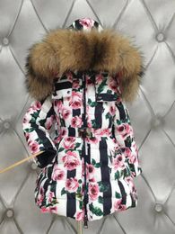Down Coat Real Fur Hood 2023 Winter Jacket Children's Cloth Girl Jackets Child Long Thick Outerwear Duck
