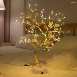 Floor Lamps Tree LED Light USB Table Lamp Adjustable Touch Switch DIY Artificial Xmas Fairy Night Home Christmas Decoration 1PC