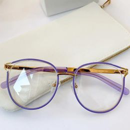 Frame fashion women big cateye glasses frame 126 lovely round hollow design plank metal fullrim 5218140 for prescription eyewear fullset