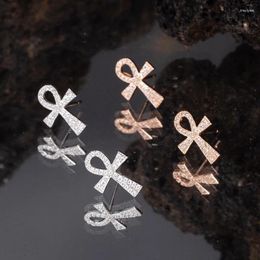 Stud Earrings 925 Sterling Silver Minimalist Retro Ancient Egyptian Cross For Men And Women Party Birthday Gifts