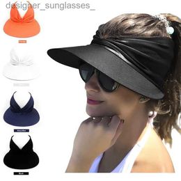 Visors Sport Sun Visor Hats Empty Top Baseball Sun C Ladies Sun Hats with UV Protection Beach Sun Hats for Young Girls WomenL231219