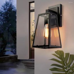 Wall Lamp Black Sconce Modern Light Fixtures Metal Lighting With Clear Glass Shade For Bedroom Over Mirror Living Room