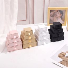 Jewelry Boxes 24pcs Jewelry Box Chic Small Travel Jewerly Packaging Display for Necklace Black Bulk Drawer Cardboard Gift Box Can Custom 231218