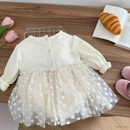 Girl's Dresses Bebe Baby Flower Dress 0-2 Years Old Spring New Baby Lace Dress Infant Newborn Dress Infant Girl Clothes