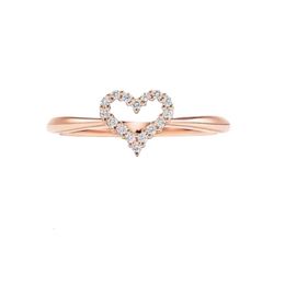 Tiffanyes Rings Designer Women Original Quality Band Rings Jewellery Hollow Heart Ring Fashion Simple Net Rose Gold Heart Ring