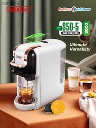 Coffee Makers HiBREW Multiple Capsule Coffee Machine Hot/Cold DG Cappuccino Nes Small Capsule ESE Pod Ground Coffee Cafeteria 19Bar 5 in 1 H2BL231219