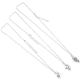 Pendant Necklaces 3 Pcs Necklace Sister Lovers Couple Gifts Cute For Teen Girls Alloy