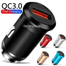 18W QC3.0 Quick Cell Phone Chargers Alloy Metal Car Chargers For Iphone 14 15 11 12 13 Htc Samsung S21 S22 S10 HUAWEI F1