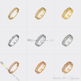 Jewellery Designer for Women Screw Ring Designer Ring Diamond-Pave Titanium Steel Rings Gold-Plated Never Fading Non-Allergic Gold S239h