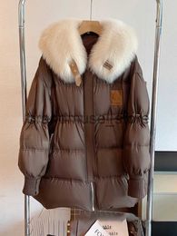 Women's Down Parkas New Women Long Goose Down Coats Puffer Jackets Natural Real Fox Fur Collar Thick Warm Winter Coat Female Outwear J231219