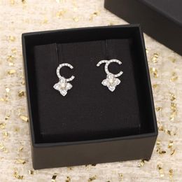 2023 Luxury quality charm stud earring with sparkly diamond in silver plated have box stamp PS3860273l
