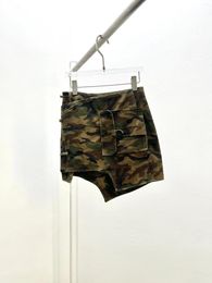 Skirts Irregular Design Camouflage Denim Skirt Casual Fashion 2023 Summer Style 0325