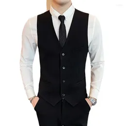 Men's Vests High Quality 6XL Vest Italian Style Elegant And Fashionable High-end Minimalist Business Casual Gentleman Formal Body